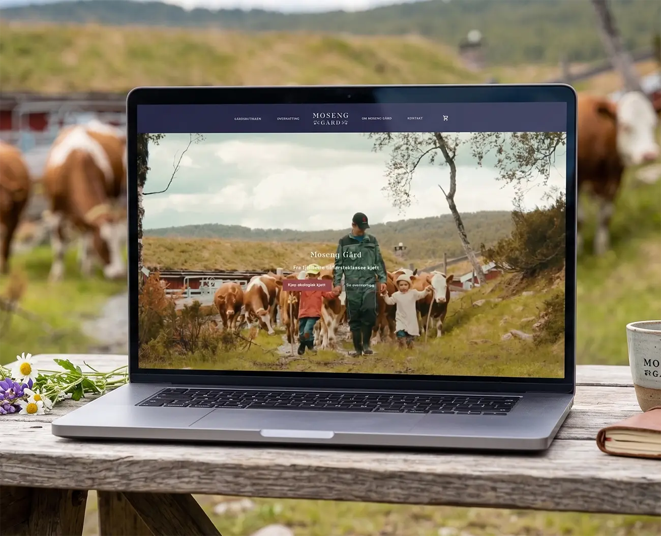 Nettside Moseng gård laptop